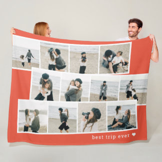 Couverture Polaire Bandes Photo Couleur personnalisée Blanche personn