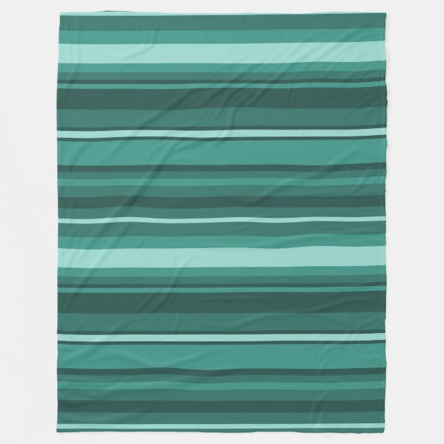 Couverture Polaire Bandes turquoises (Devant)