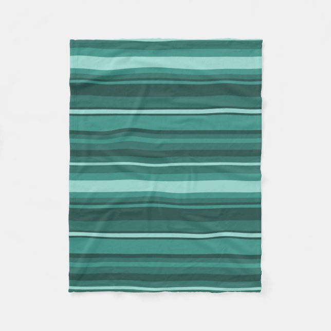 Couverture Polaire Bandes turquoises (Devant)