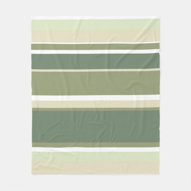 Couverture Polaire Bandes vert olive (Devant)