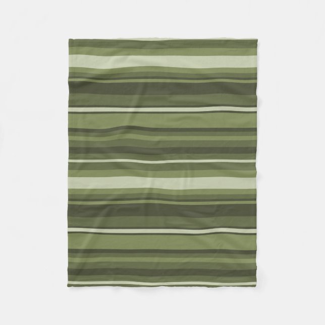 Couverture Polaire Bandes vert olive (Devant)