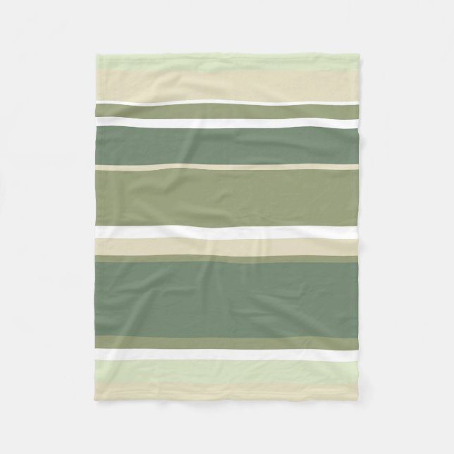 Couverture Polaire Bandes vert olive (Devant)