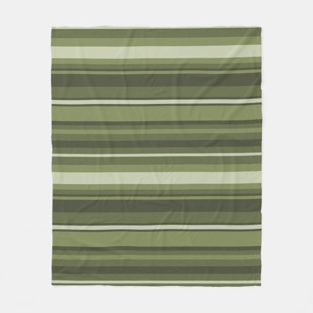 Couverture Polaire Bandes vert olive (Devant)