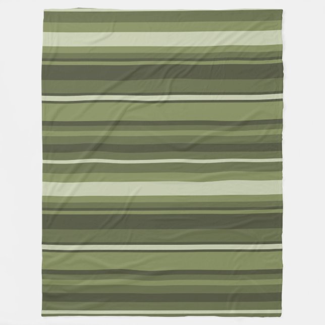 Couverture Polaire Bandes vert olive (Devant)