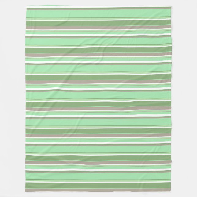Couverture Polaire Bandes vert pâle (Devant)