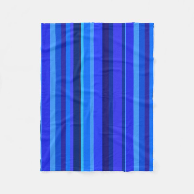 Couverture Polaire Bandes verticales bleues (Devant)