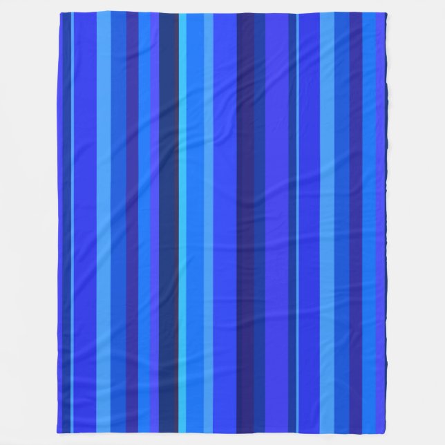 Couverture Polaire Bandes verticales bleues (Devant)