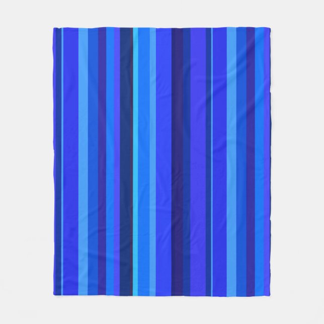 Couverture Polaire Bandes verticales bleues (Devant)