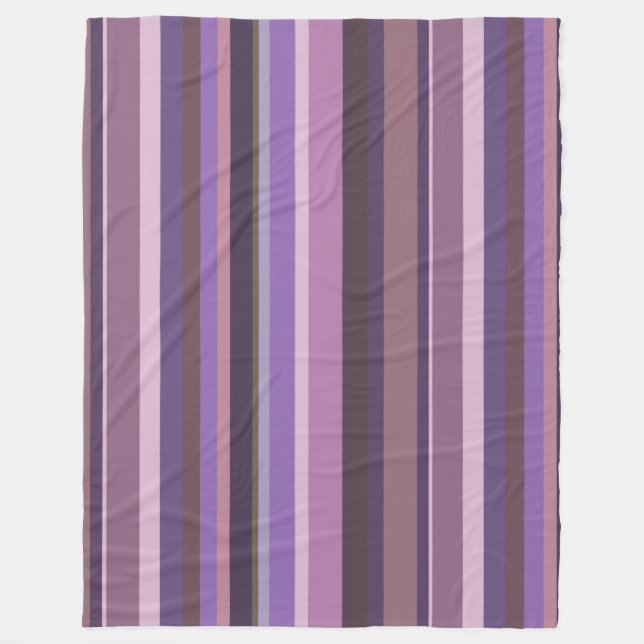 Couverture Polaire Bandes verticales mauves (Devant)