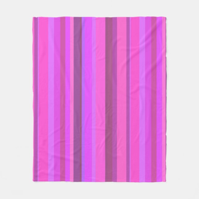 Couverture Polaire Bandes verticales roses (Devant)