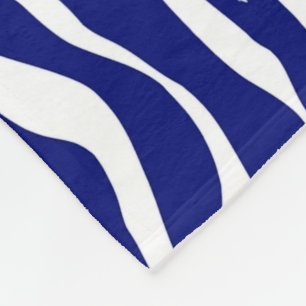 Couverture Polaire Bandes zébrées - Bleu foncé de cobalt et blanc
