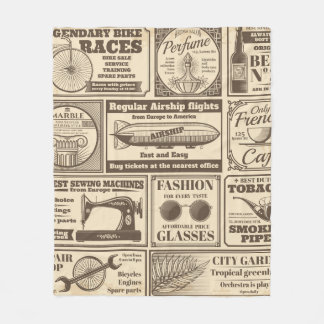 Couverture Polaire bannières de journaux vintages et étiquettes publi