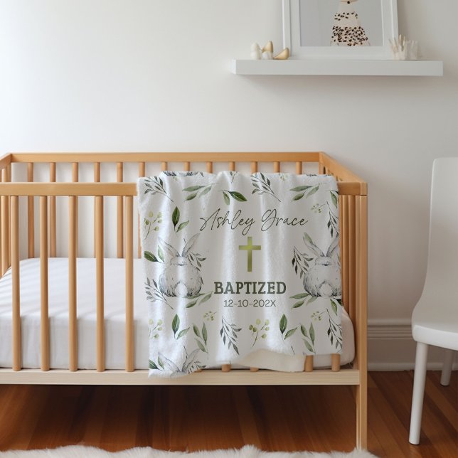 Couverture Polaire Baptême avec croix, Grotte Blanche (Créateur téléchargé)