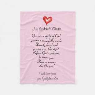 Couverture Polaire Baptême / Cadeau Baptême Pour Godchild, Personnali