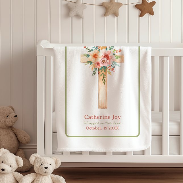 Couverture Polaire Baptism Custom Name Fleece Blanket Godparents Gift (Créateur téléchargé)