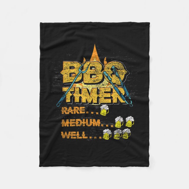 Couverture Polaire Barbecue Grillmaster Bière Griller ivre Viande Ste (Devant)