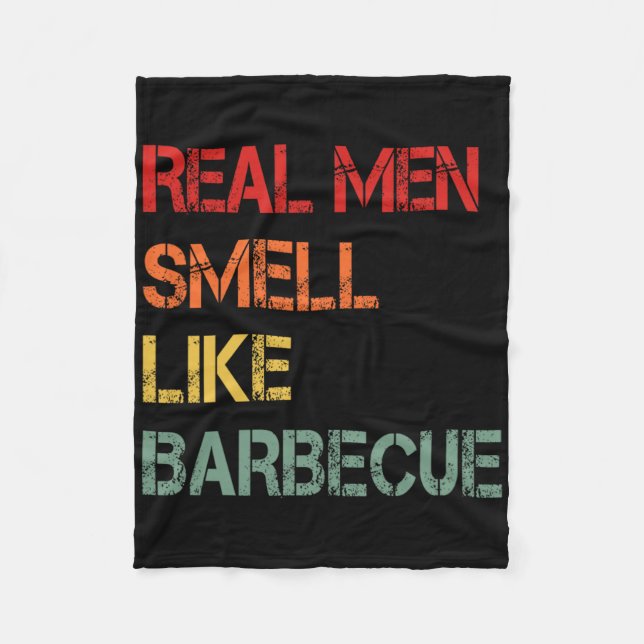 Couverture Polaire Barbecue Rétro Les vrais hommes sentent comme la f (Devant)