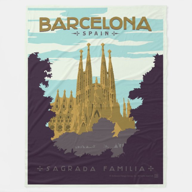 Couverture Polaire Barcelone, Espagne - Sagrada Familia (Devant)
