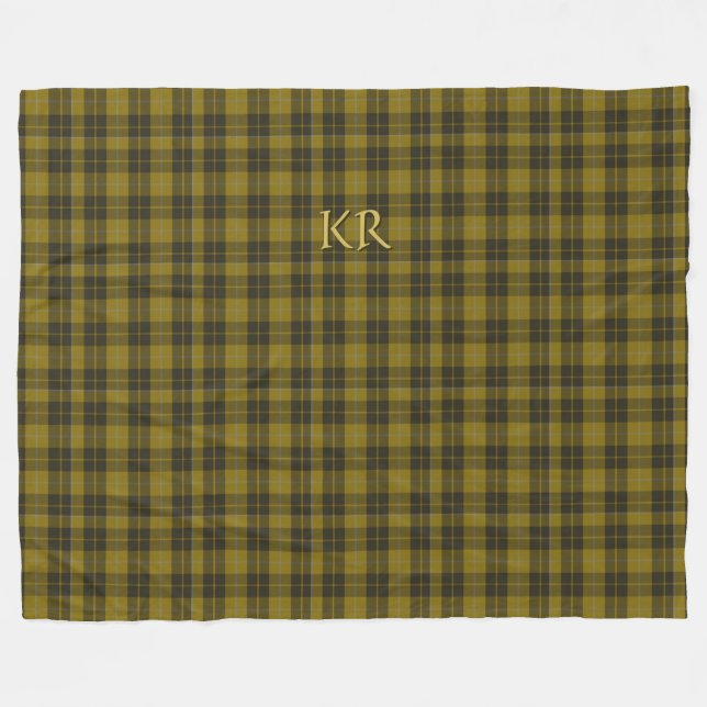 Couverture Polaire Barclay Tartan avec vos initiales, Scottish Plaid (Devant (Horizontal))