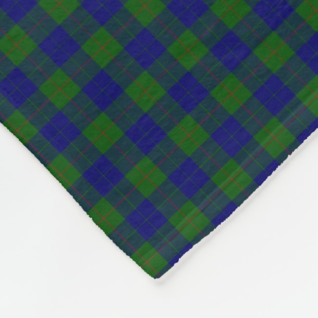 Couverture Polaire Barclay tartan bleu vert plaid (Coin)
