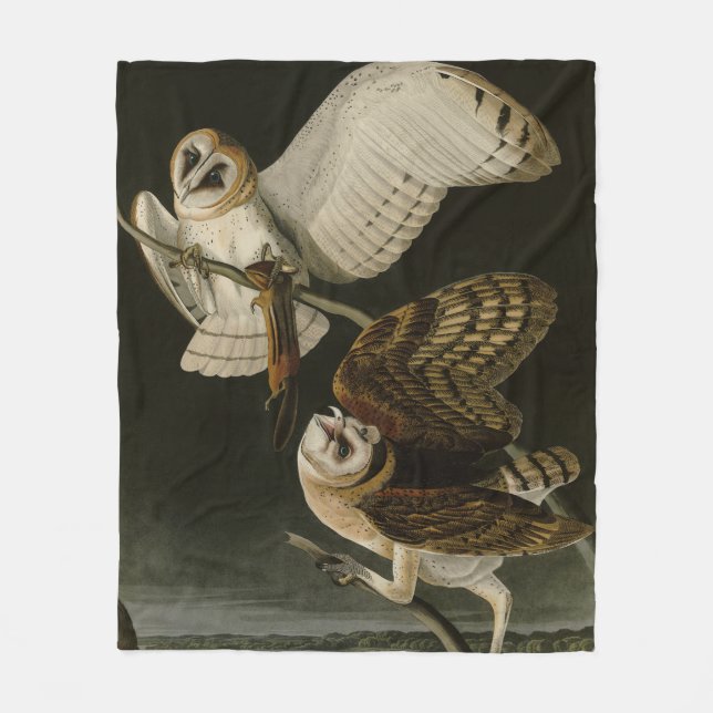 Couverture Polaire Barn Owl (Tyto alba) Audubon's Birds of America (Devant)