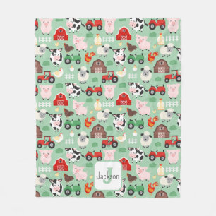 Couverture Polaire Barnyard Motif Farm Animal mignonne Enfants