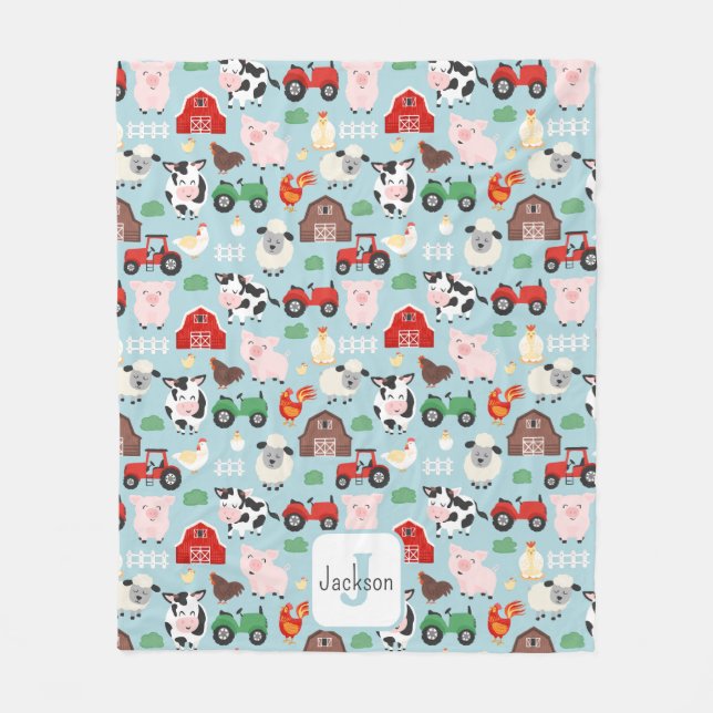 Couverture Polaire Barnyard Motif Farm Animal mignonne Enfants (Devant)