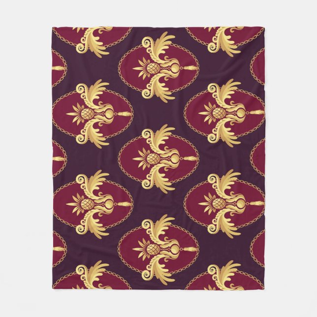 Couverture Polaire Baroque Gold Sconce Magenta Motif (Devant)
