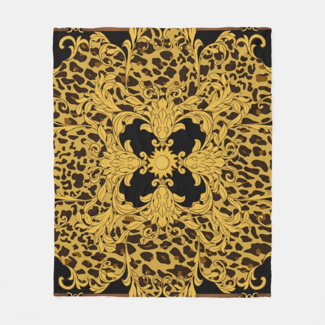 Couverture Polaire Baroque léopard, Poster de animal orné (Devant)