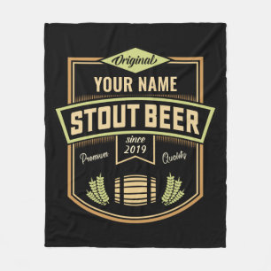 Couverture Polaire Barre Étiquette de brassage de bière foncée Stout