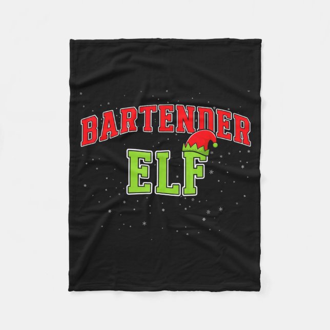 Couverture Polaire Bartender Elf Christmas Family Matching Group Xmas (Devant)
