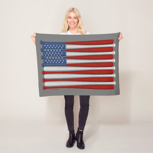 Couverture Polaire Base-ball Amérique (USA) Fleece Blanket (En situation)