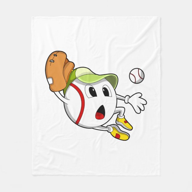 Couverture Polaire Base-ball avec Baseball Glove & Cap (Devant)