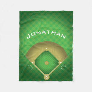Couverture Polaire Base-ball Diamond Design Fleece Blanche