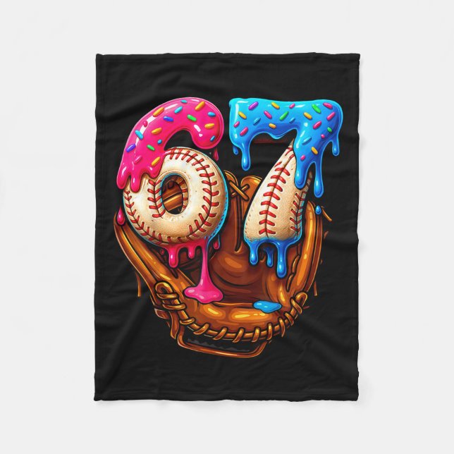Couverture Polaire Baseball 67 Six Seven Drôle 6 7 Mème Gen Alpha Mem (Devant)