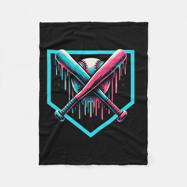 Couverture Polaire Baseball Accueil Plate Driys Baseball Bat (Devant)