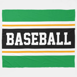 Couverture Polaire BASEBALL amusant Vert Jaune Noir rayures athlétiqu