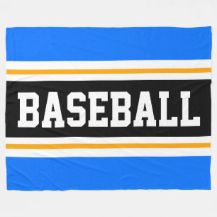 Couverture Polaire BASEBALL Bleu Clair Orange Noir Athlétique Rayures