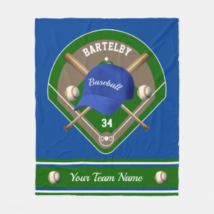 Couverture Polaire Baseball Casquette Bats Diamond Nom de l'équipe