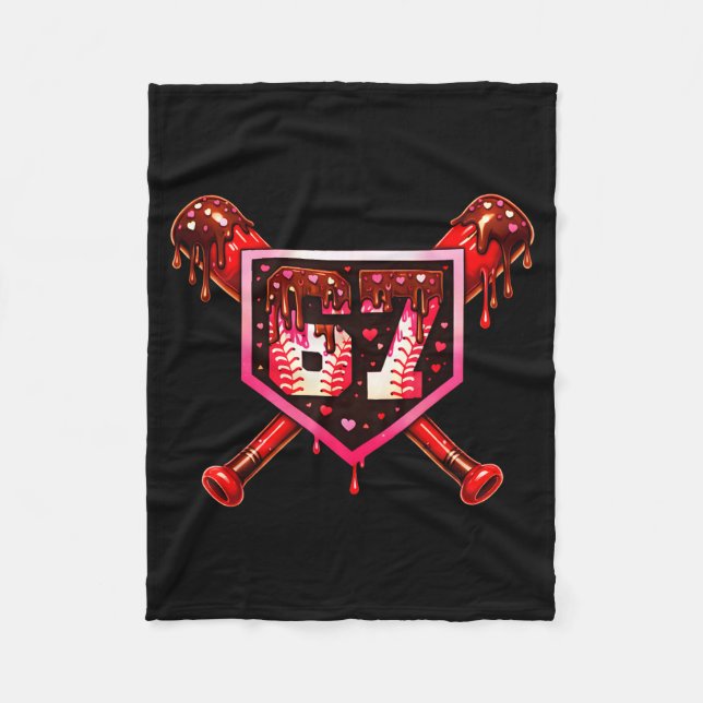 Couverture Polaire Baseball Chocolat au Gout 67 Saint-Valentin Amour  (Devant)