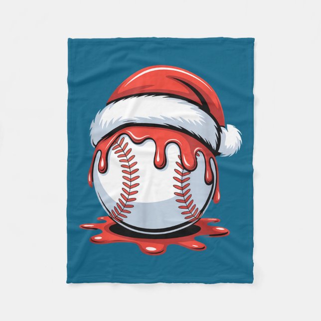Couverture Polaire Baseball Christmas Santa Hat Dripng Festive Holida (Devant)