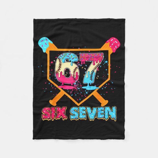Couverture Polaire Baseball Drip Number 67 Player Or 67th Birthday  (Devant)