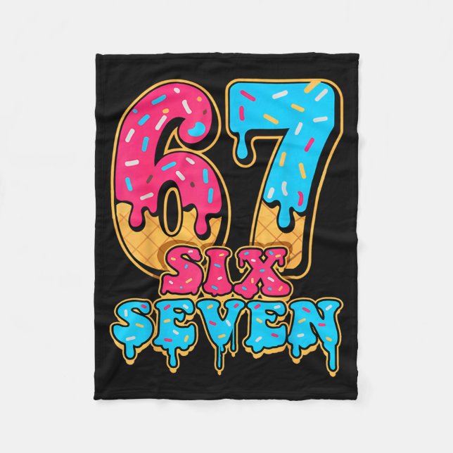 Couverture Polaire Baseball Drip Number 67 Player Or 67th Birthday  (Devant)