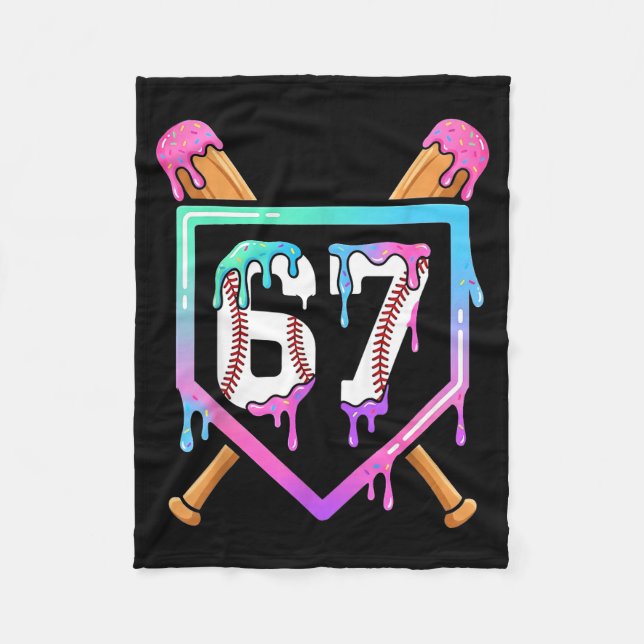 Couverture Polaire Baseball Ice Cream Drip 67 Player Dabbing Six Seve (Devant)