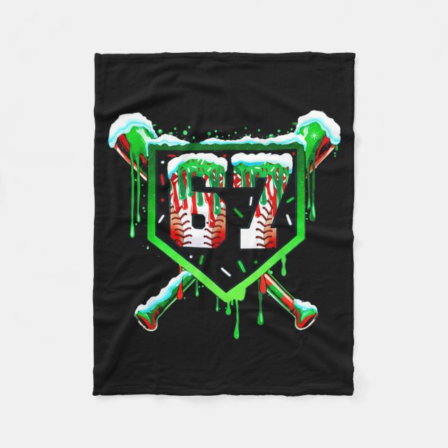 Couverture Polaire Baseball Ice Cream Drip Number 67 Six Seven Meme C (Devant)