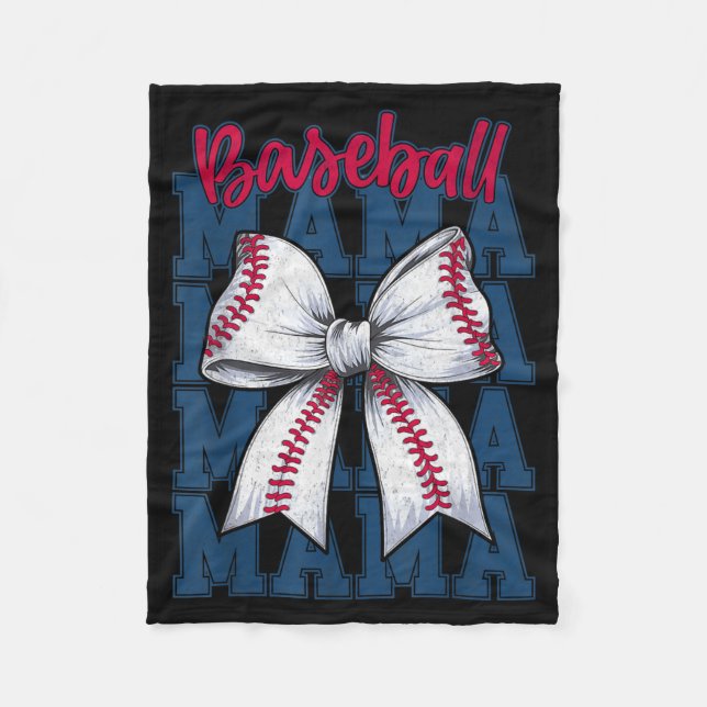 Couverture Polaire Baseball Mama Coquette Bow Game Day Baseball Mom M (Devant)