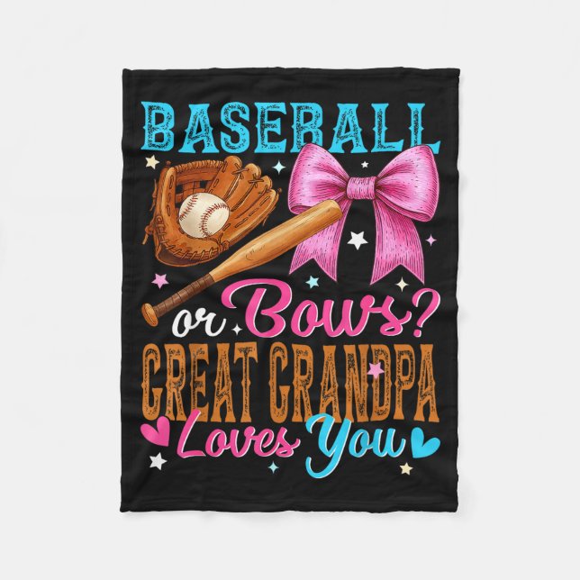Couverture Polaire Baseball Or Bows Great Grandpa Loves You Gender Re (Devant)