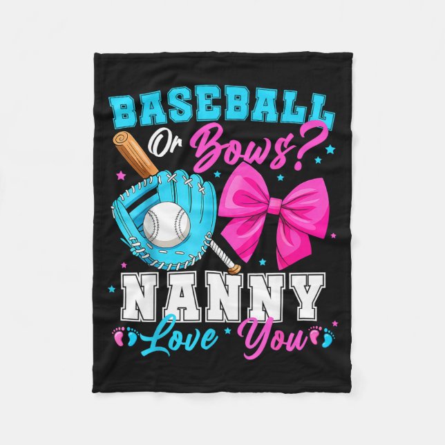 Couverture Polaire Baseball Or Bows Nanny Loves You Gender Reveal Fam (Devant)