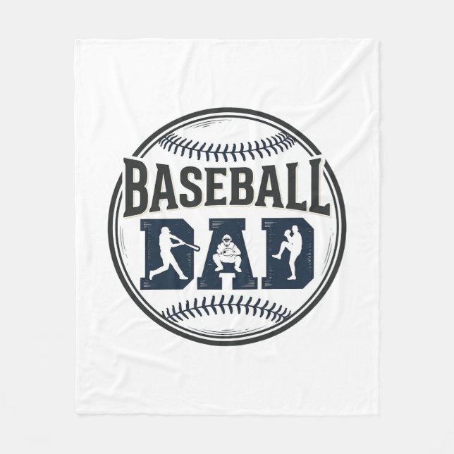 Couverture Polaire Baseball Papa Conception de T-shirt avec Gravure V (Devant)