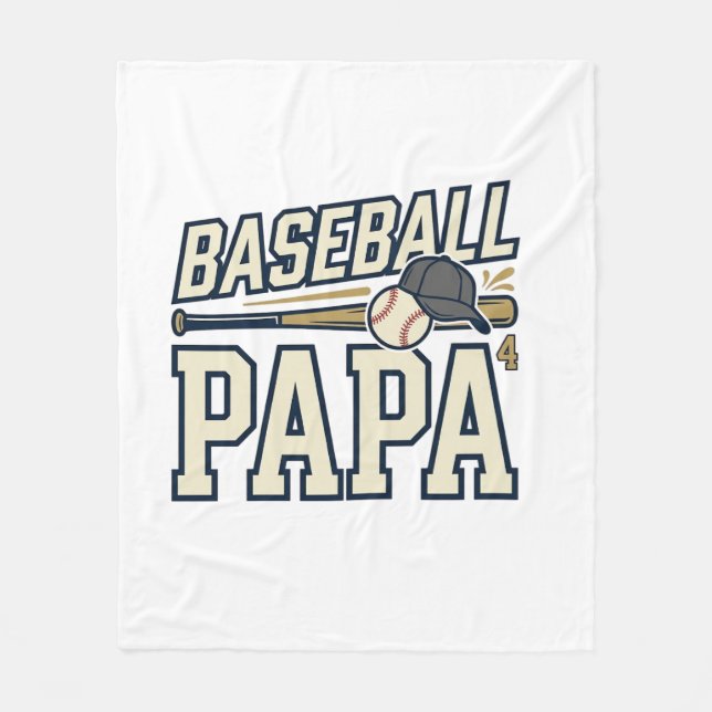 Couverture Polaire Baseball Papa Vintage Gravure Design de T-shirt_1 (Devant)